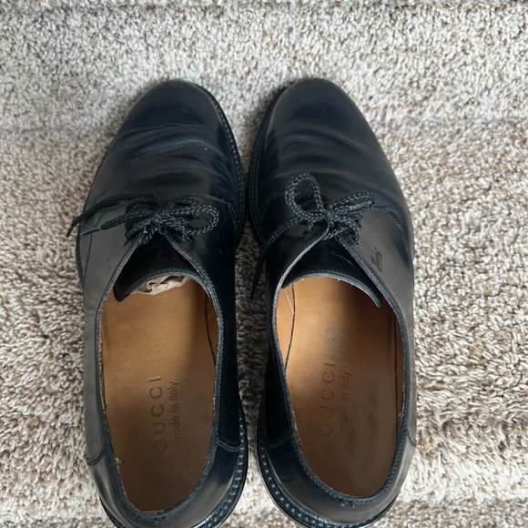 Gucci Men\'s Black Leather Oxfords Shoes main image 6